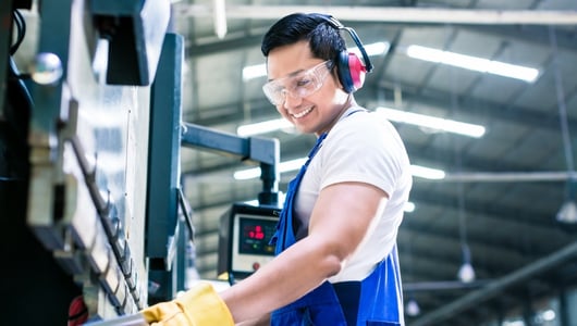 Worker in factory